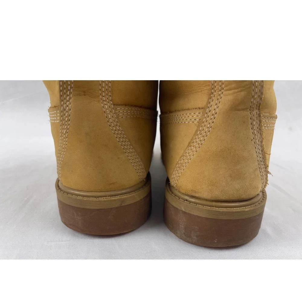 Timberland 6 Inch Premium Boys Size 3.5 Wheat Waterproof Nubuck Leather Boots‎